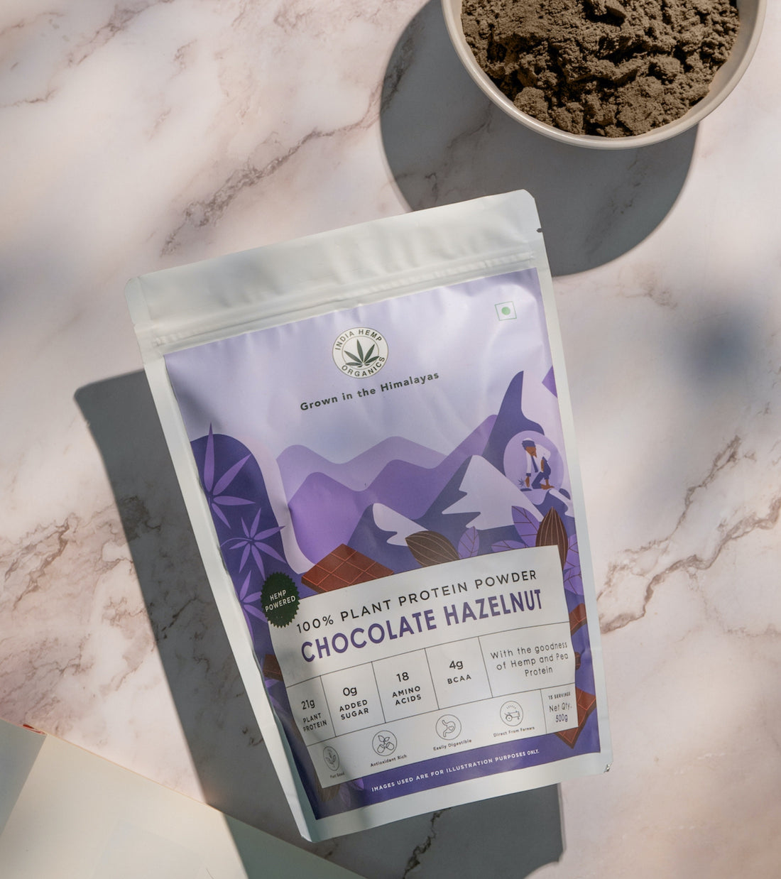India Hemp Organics Hemp Powder - Chocolate Hazelnut