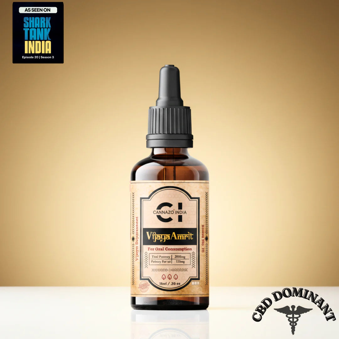 Cannazo India Vijaya Amrit: cannabinoids-Rich Full-Spectrum Vijaya Extract for Anxiety and Mood Balance