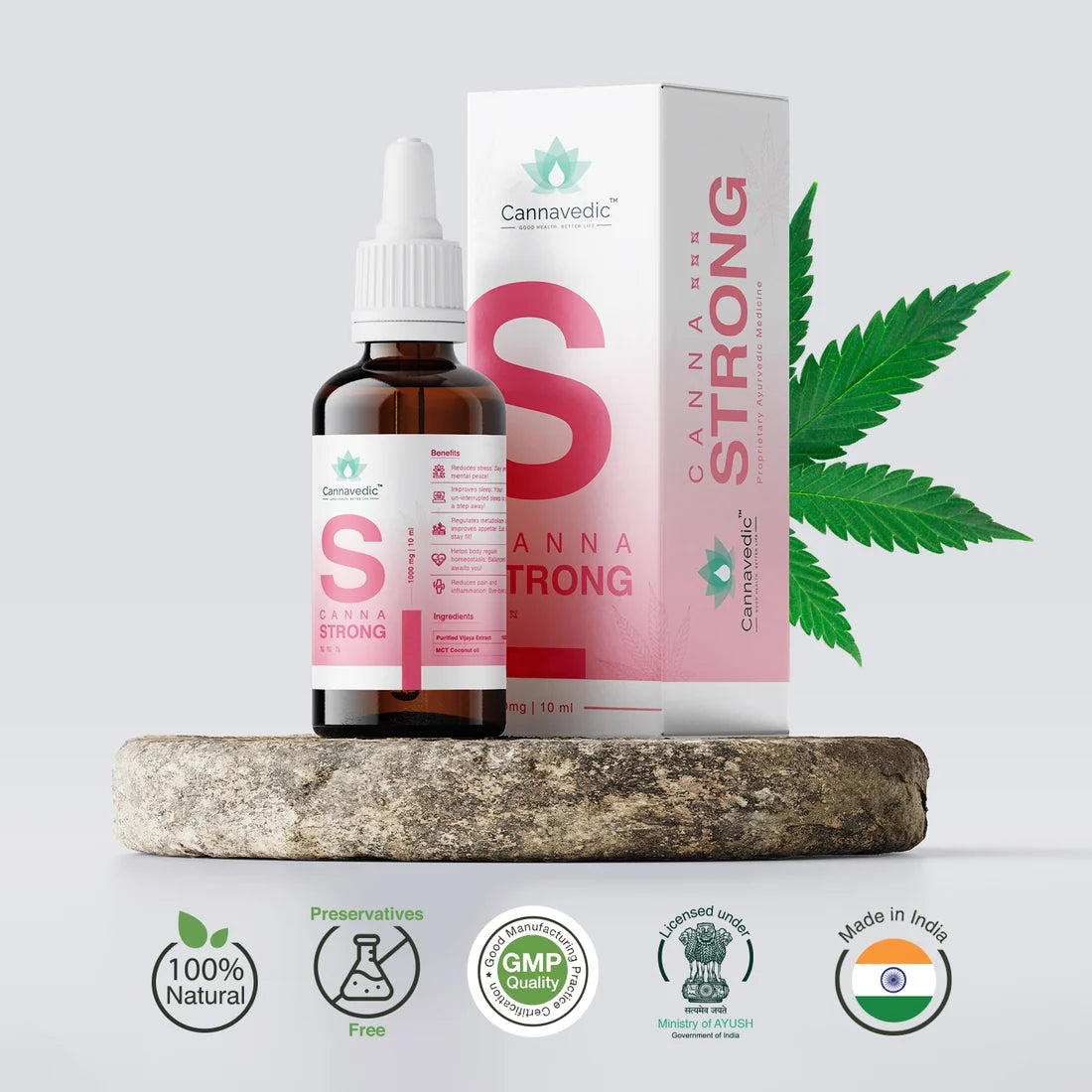 Cannavedic CannaStrong 1000mg | 10ml | Vijaya Leaf oil - 100mg/ml
