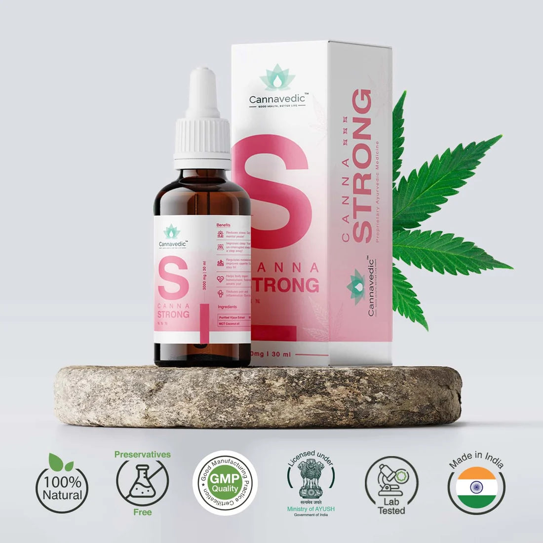 Cannavedic CannaStrong 3000mg | 30ml | Vijaya Leaf oil - 100mg/ml