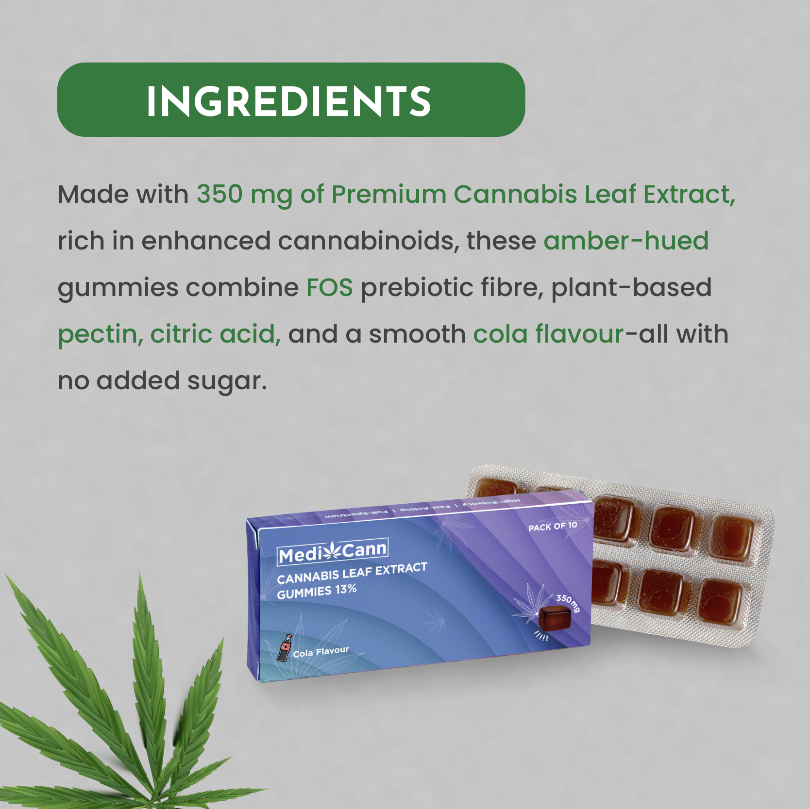 Medicann Cannabis Leaf Extract 350 mg Gummies