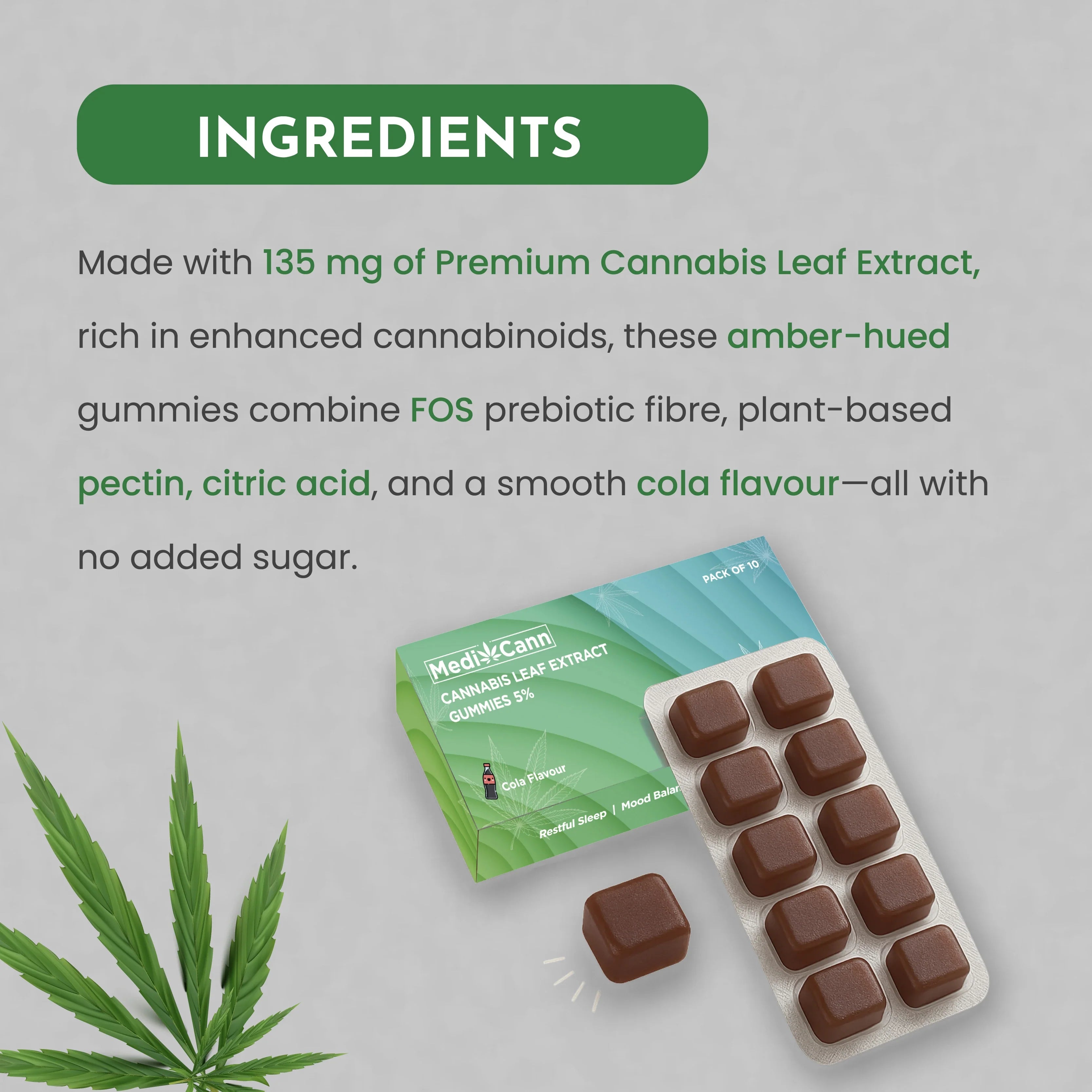 Medicann Cannabis Leaf Extract Gummies 135 mg