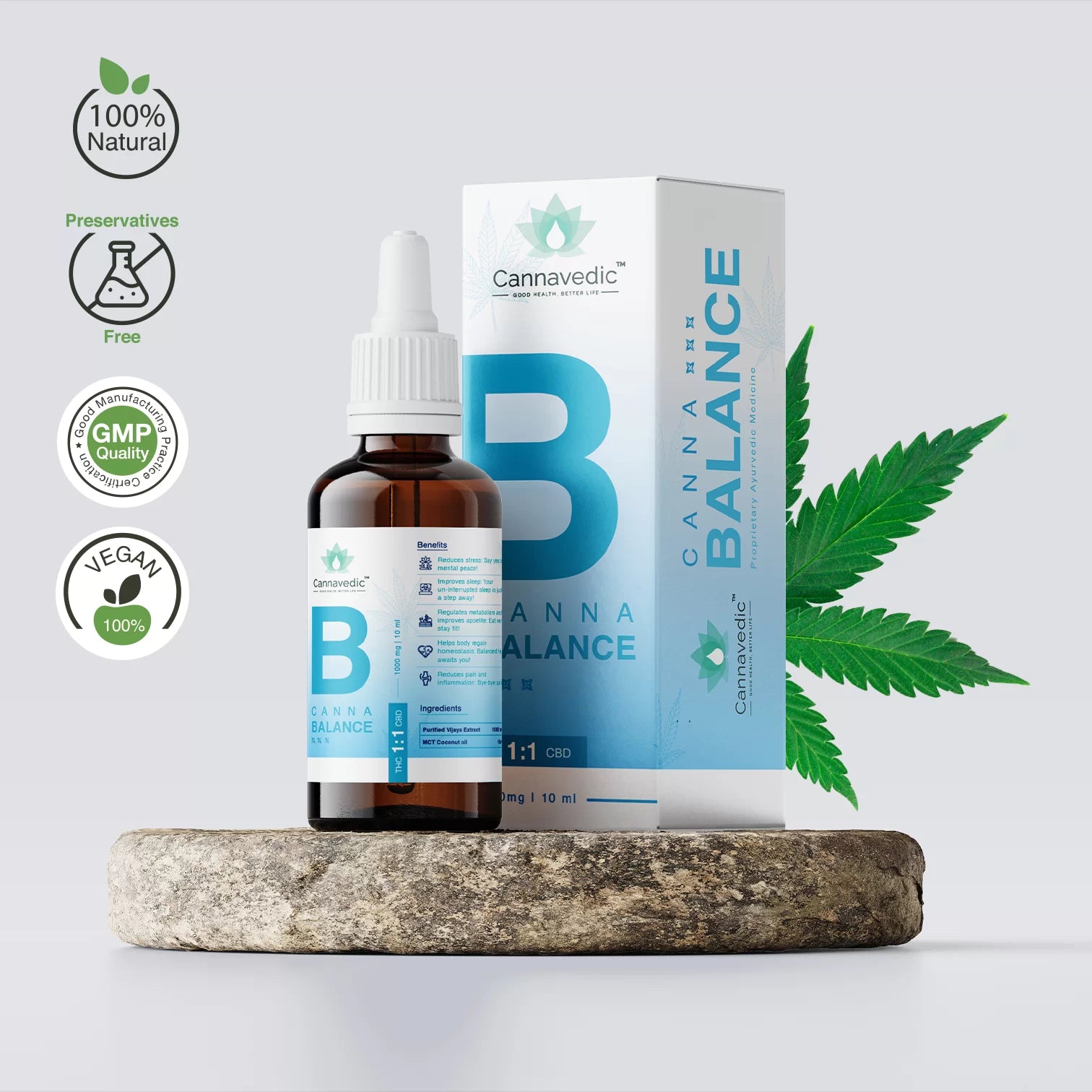 Cannavedic CannaBalance THC+CBD Oil (1:1|THC:CBD)1000mg | 10ml