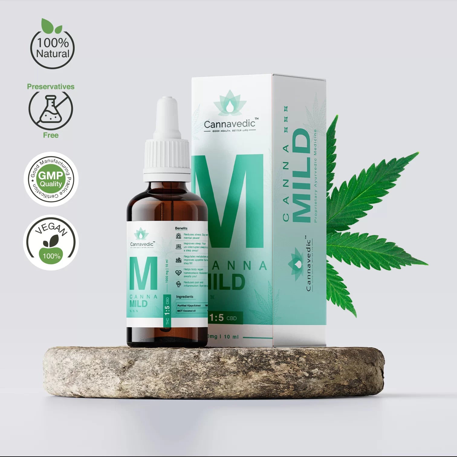 Cannavedic CannaMild THC+CBD Oil (1:5|THC:CBD) 1000mg | 10ml