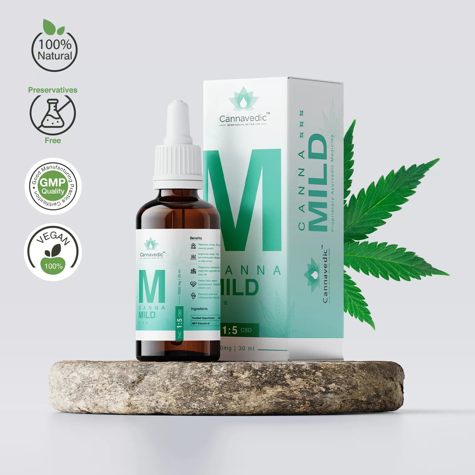 Cannavedic CannaMild THC+CBD Oil (1:5|THC:CBD) 3000mg | 30ml