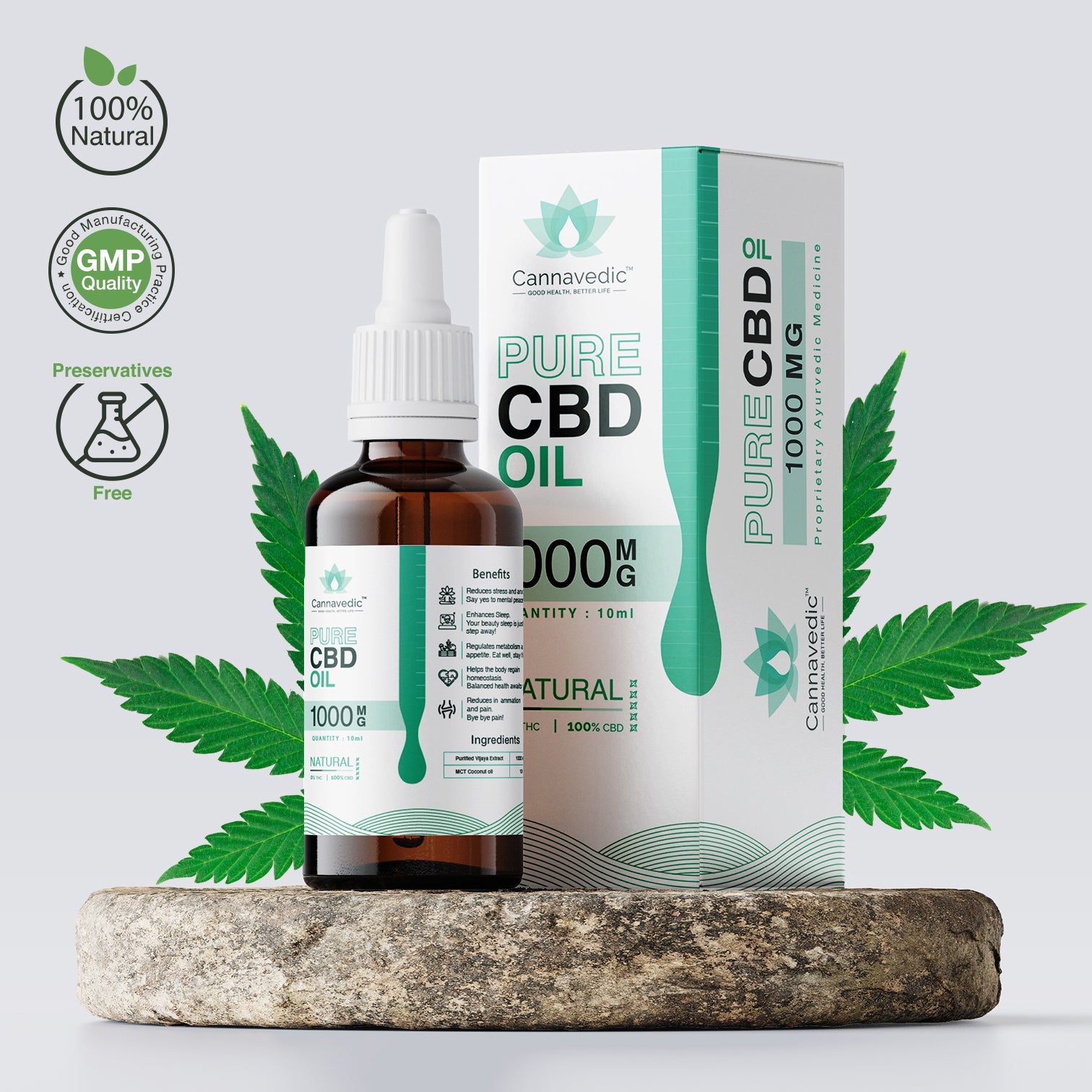 Cannavedic Pure CBD Oil Natural 1000mg | 10ml