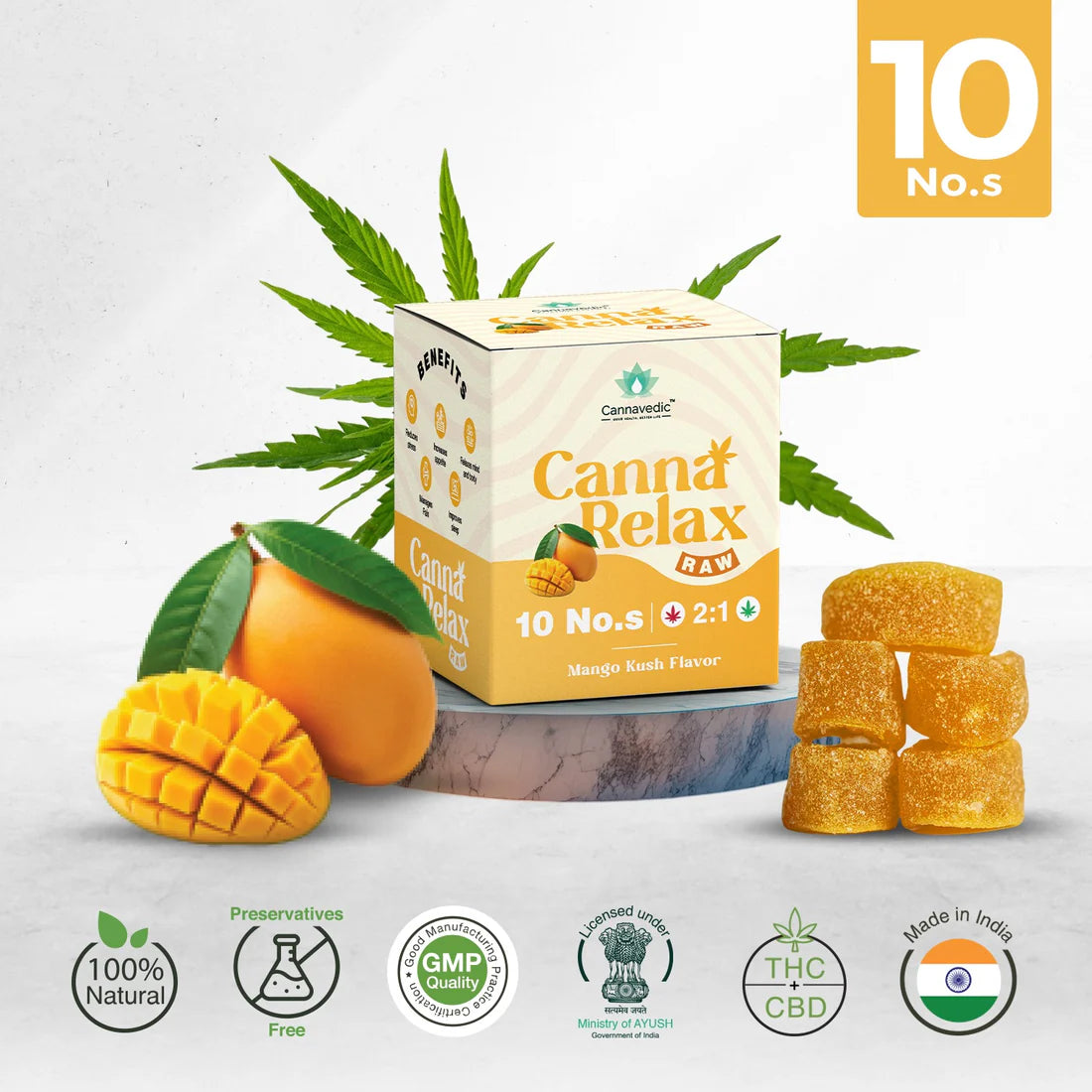 Cannavedic Canna Relax RAW - Ayurvedic Vijaya Candy (2:1 |THC:CBD) 30mg/Candy