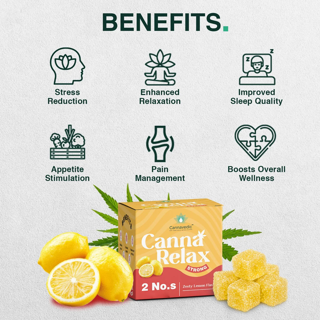 Cannavedic Canna Relax Strong - Ayurvedic Vijaya Candy | Pack of 2 Candies -100mg/Candy