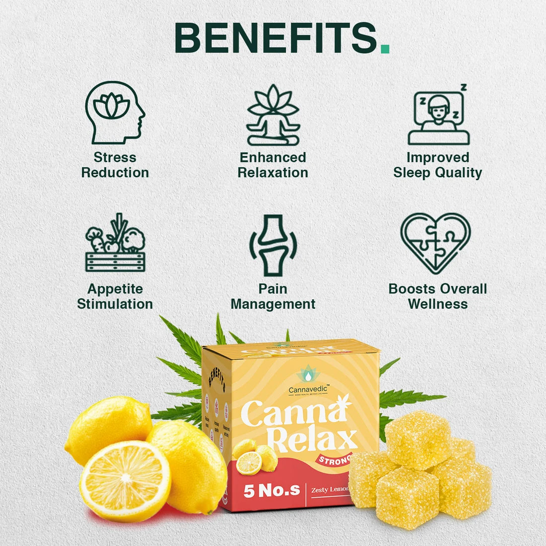 Cannavedic Canna Relax Strong - Ayurvedic Vijaya Candy | Pack of 5 Candies -100mg/Candy