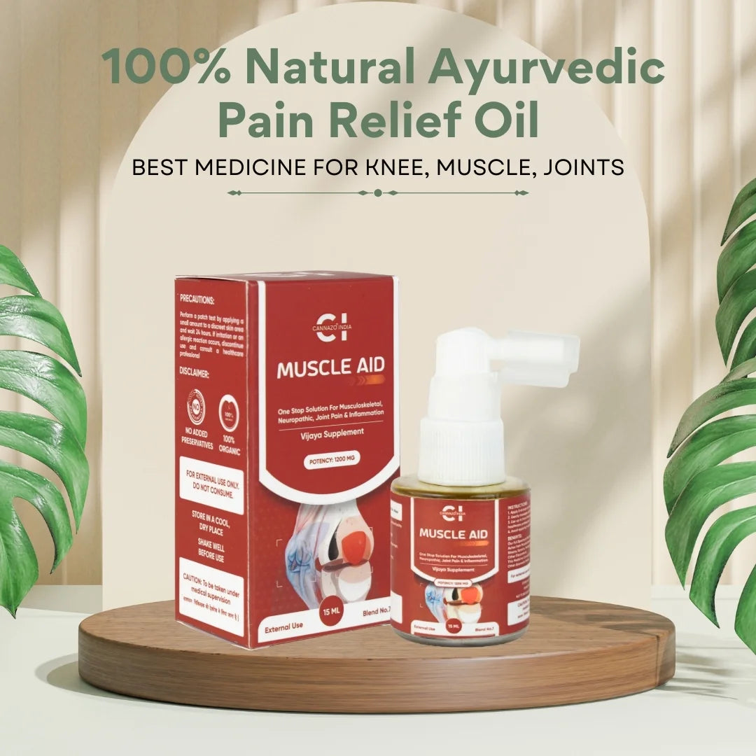 Cannazo India Muscle Aid: Relieves Cramps, Stiffness & Sprains 1200mg (15ml)