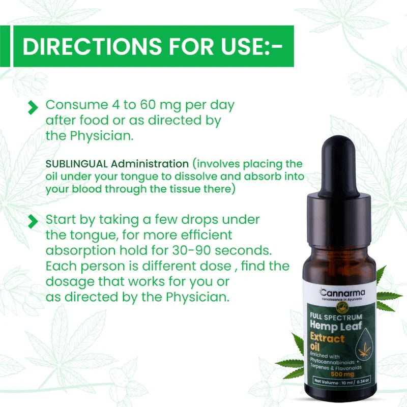 Cannarma Full Spectrum Hemp Extract Oil 500mg 5ml/10ml