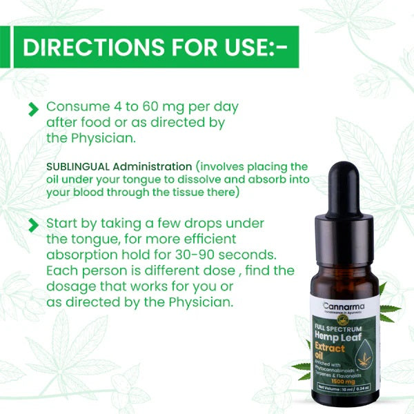 Cannarma Full Spectrum Hemp Extract Oil 1500mg 5ml/10ml