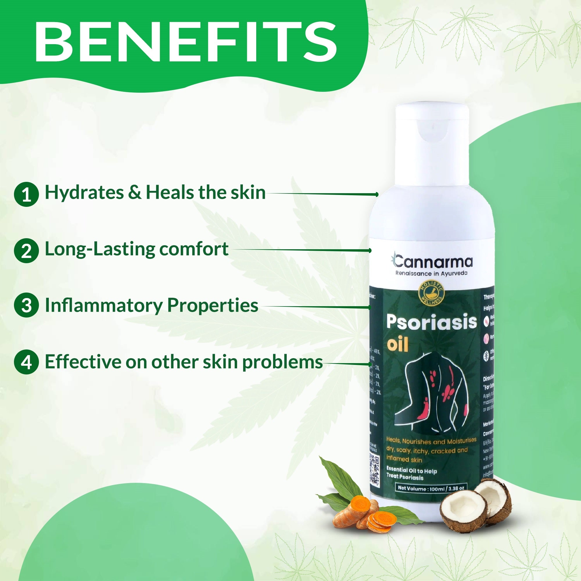 Cannarma Ayurvedic Psoriasis Oil 100ml for skin & Scalp