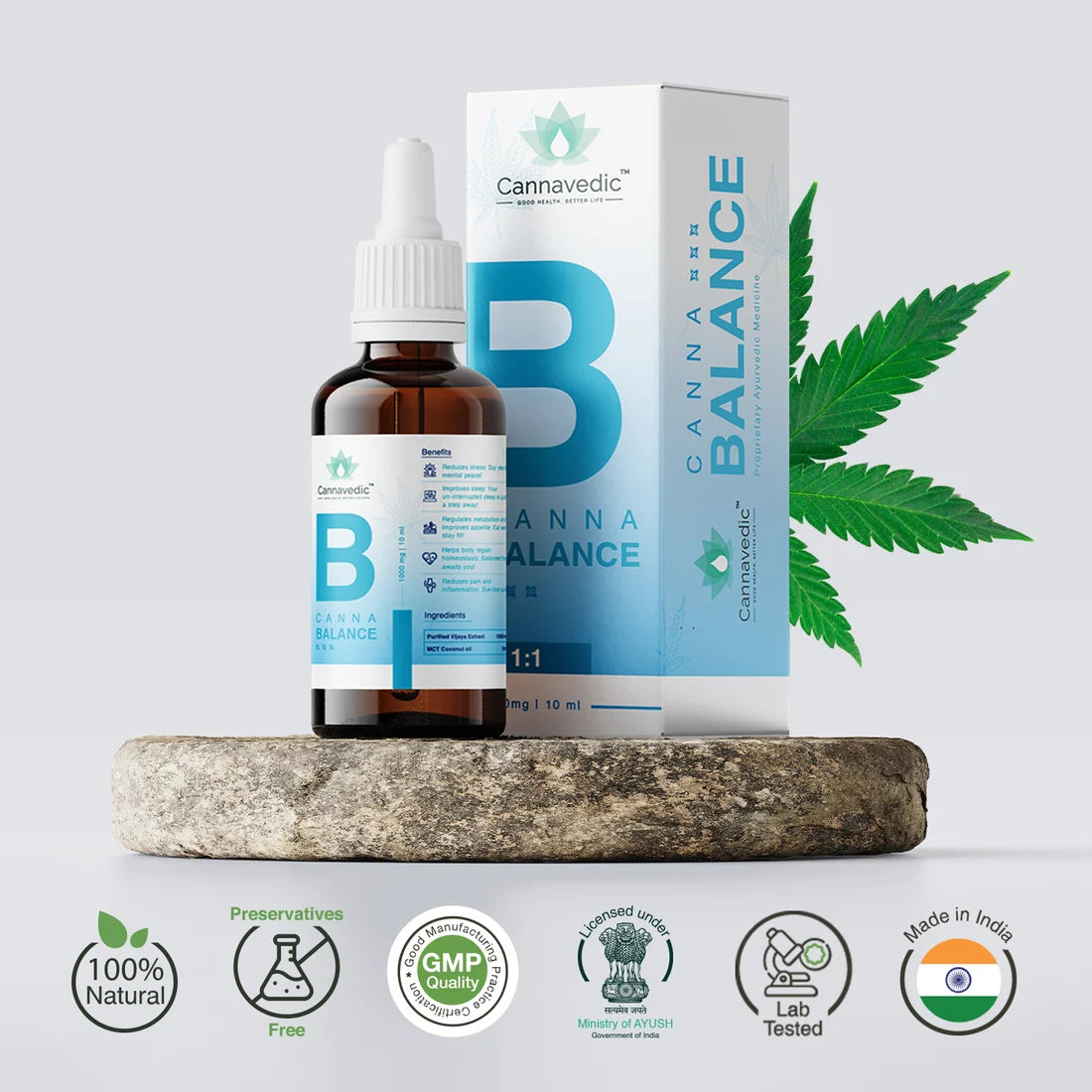 Cannavedic CannaBalance 1000mg | 10ml | Vijaya Leaf oil - 100mg/ml