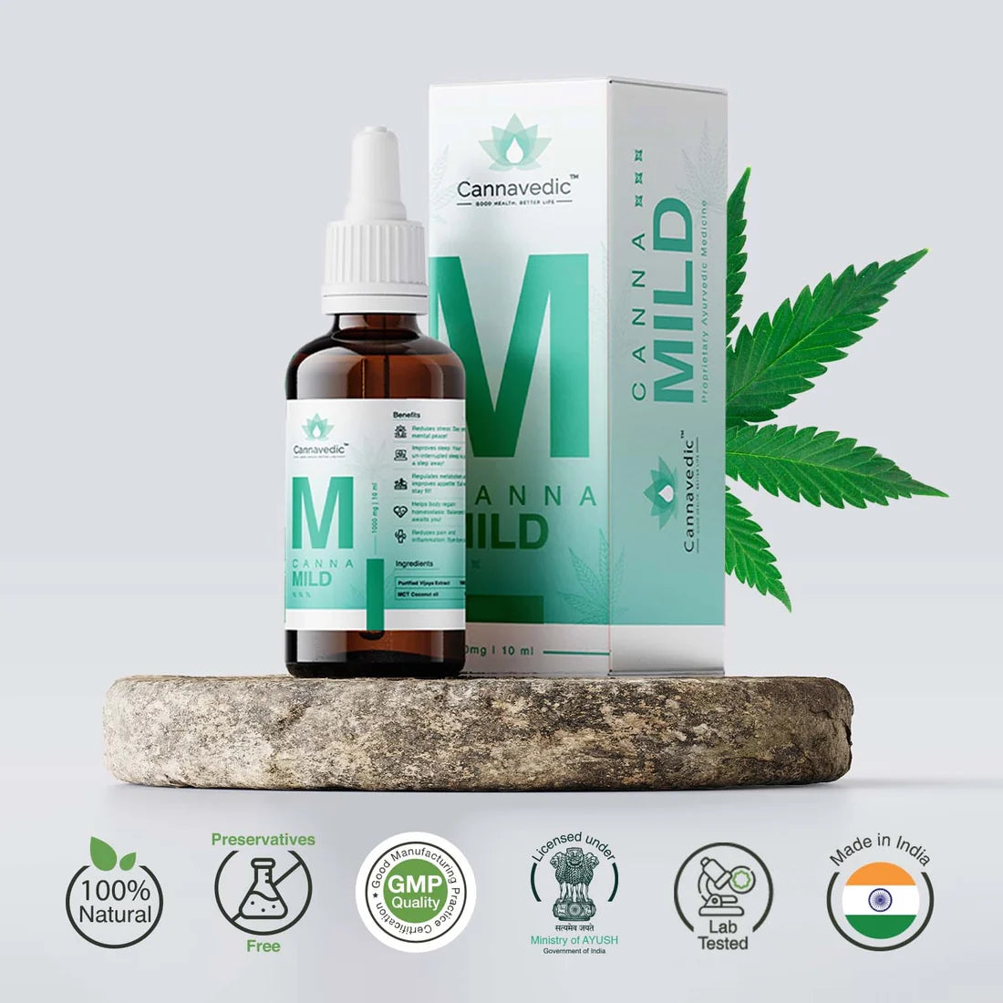 Cannavedic CannaMild 1000mg | 10ml | Vijaya Leaf oil - 100mg/ml