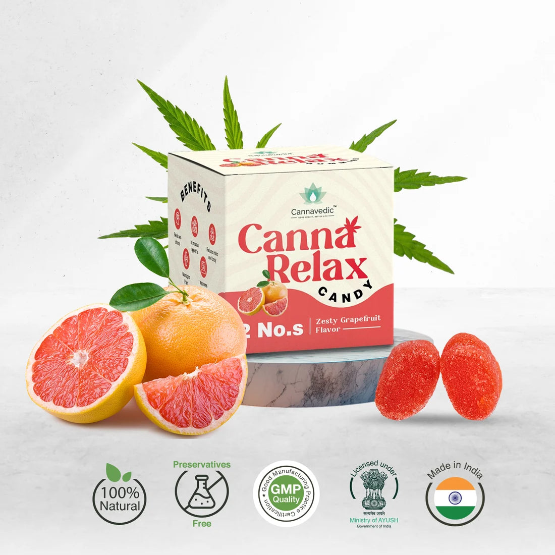 Cannavedic CannaRelax - Ayurvedic Vijaya Candy | Pack of 2 Candies - 60mg/ Candy