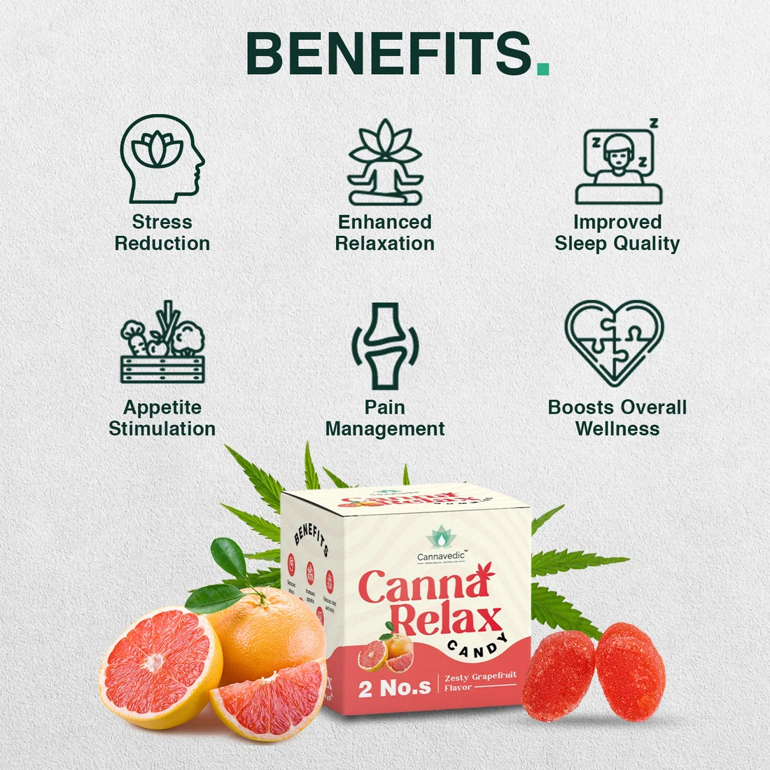 Cannavedic CannaRelax - Ayurvedic Vijaya Candy | Pack of 2 Candies - 60mg/ Candy