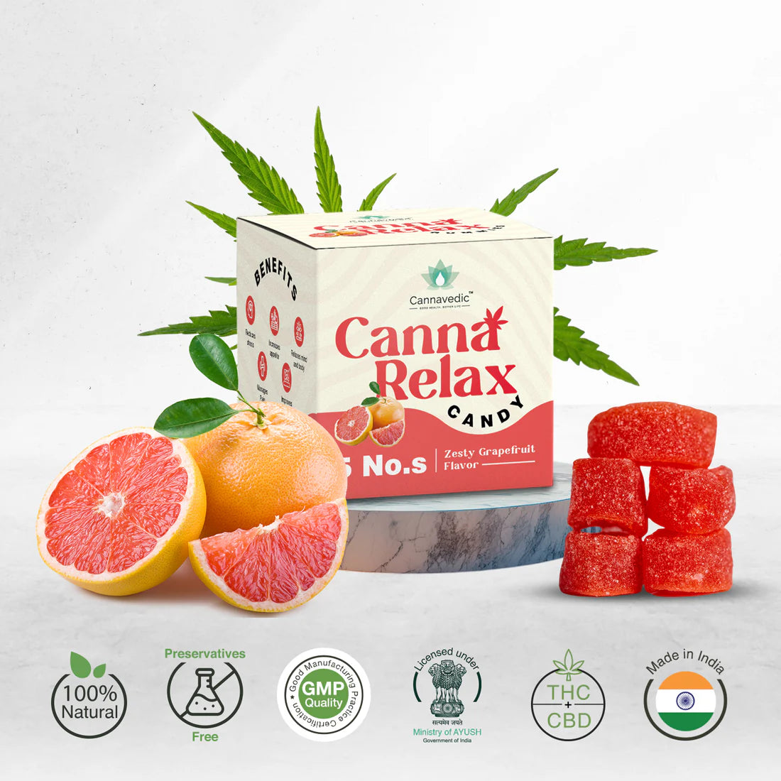 Cannavedic  CannaRelax  Ayurvedic Vijaya Candy | Pack of 5 | (2:1|THC:CBD) - 60mg