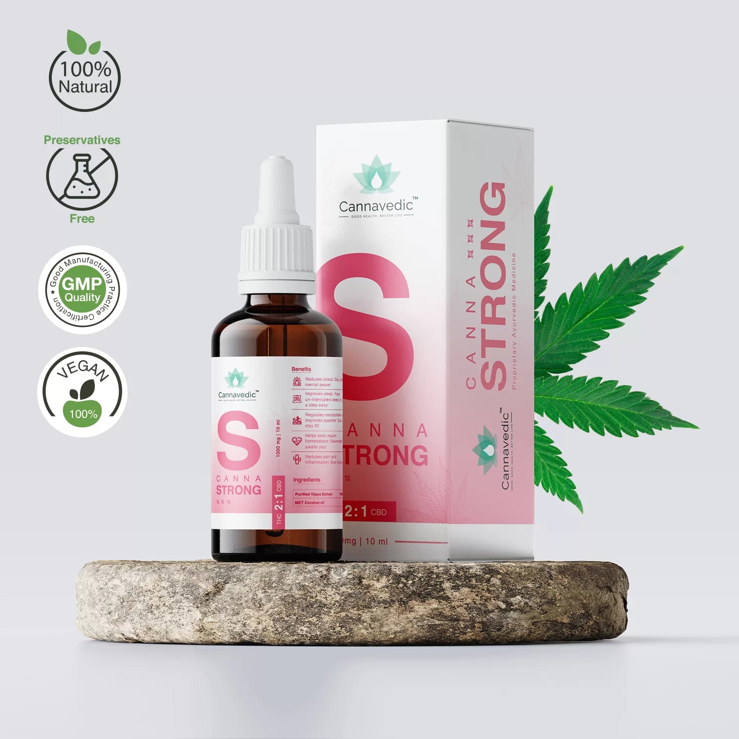 Cannavedic CannaStrong THC+CBD Oil (2:1|THC:CBD) 1000mg | 10ml
