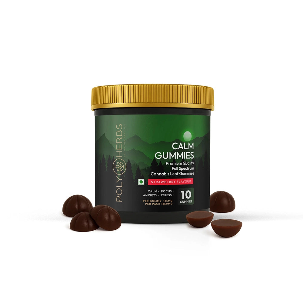 Polyherbs CALM CBD Gummies 135mg Per Gummy, (1:1)