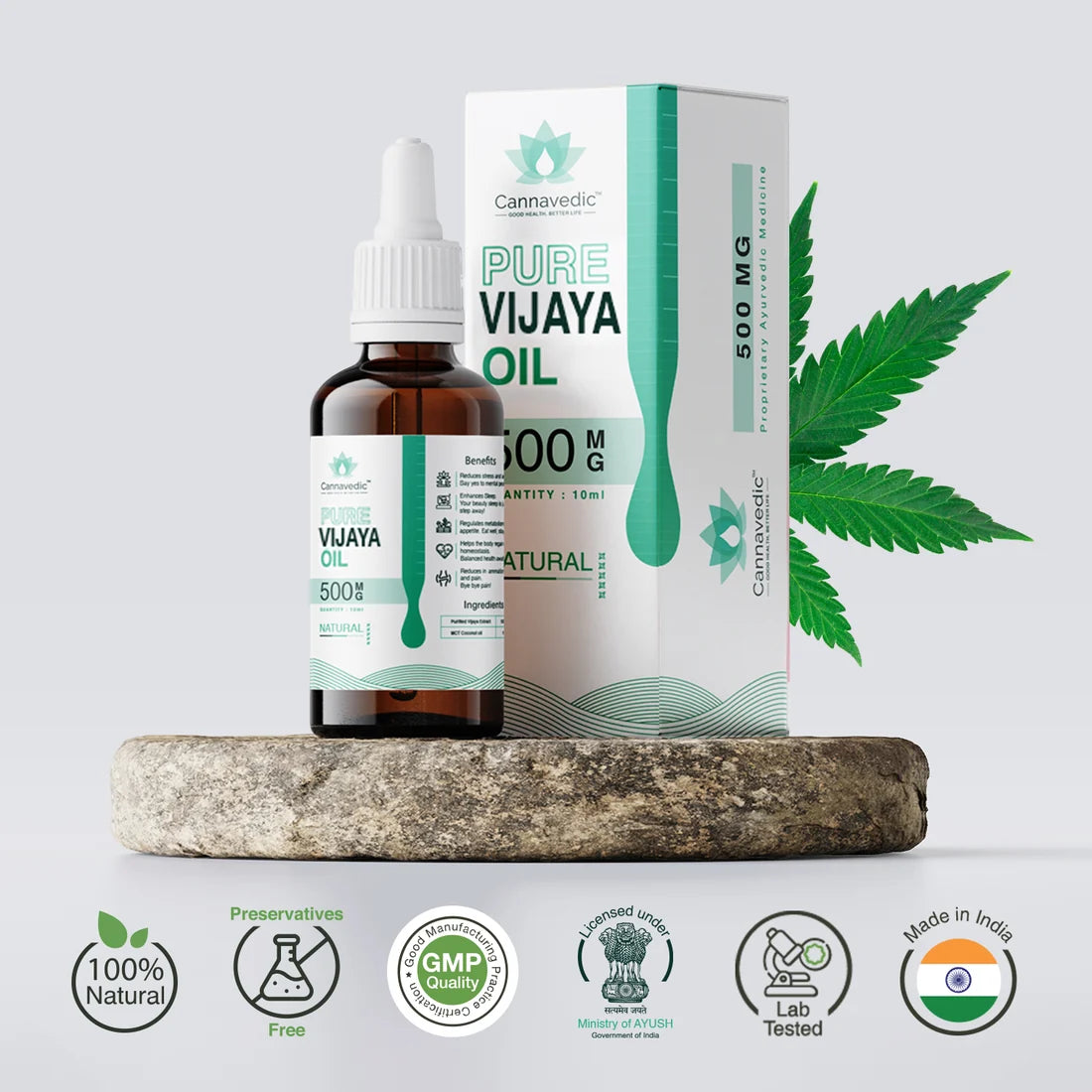Cannavedic Pure Vijaya Oil Natural 500mg | 10ml - 50mg/ml
