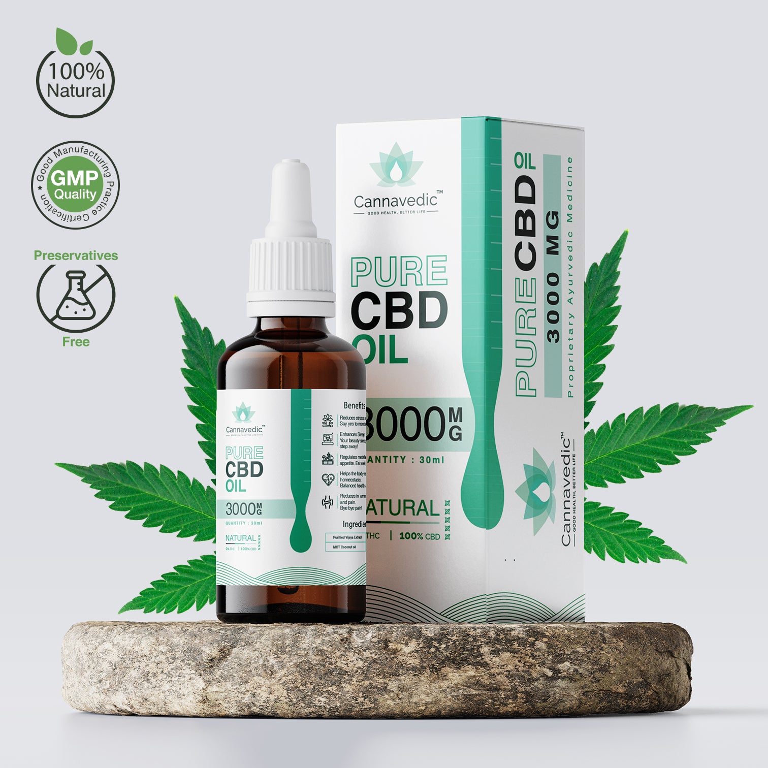 Cannavedic Pure CBD Oil Natural 3000mg | 30ml – Hempiverse
