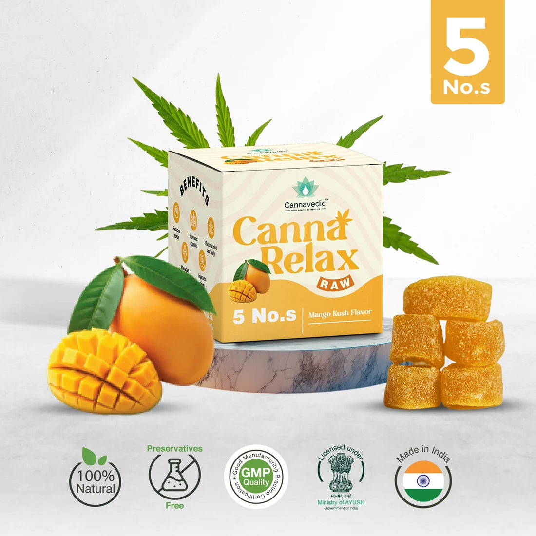 Cannavedic Canna Relax RAW - Ayurvedic Vijaya Candy |  Candies -30mg/Candy