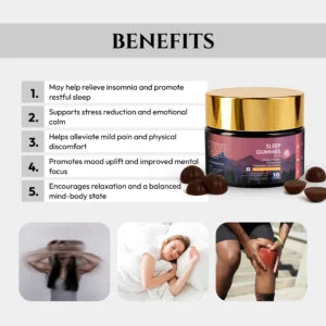 Polyherbs Sleep Plus CBD THC Gummies 225mg Per Gummy (Deep Rest & Mental Calm)