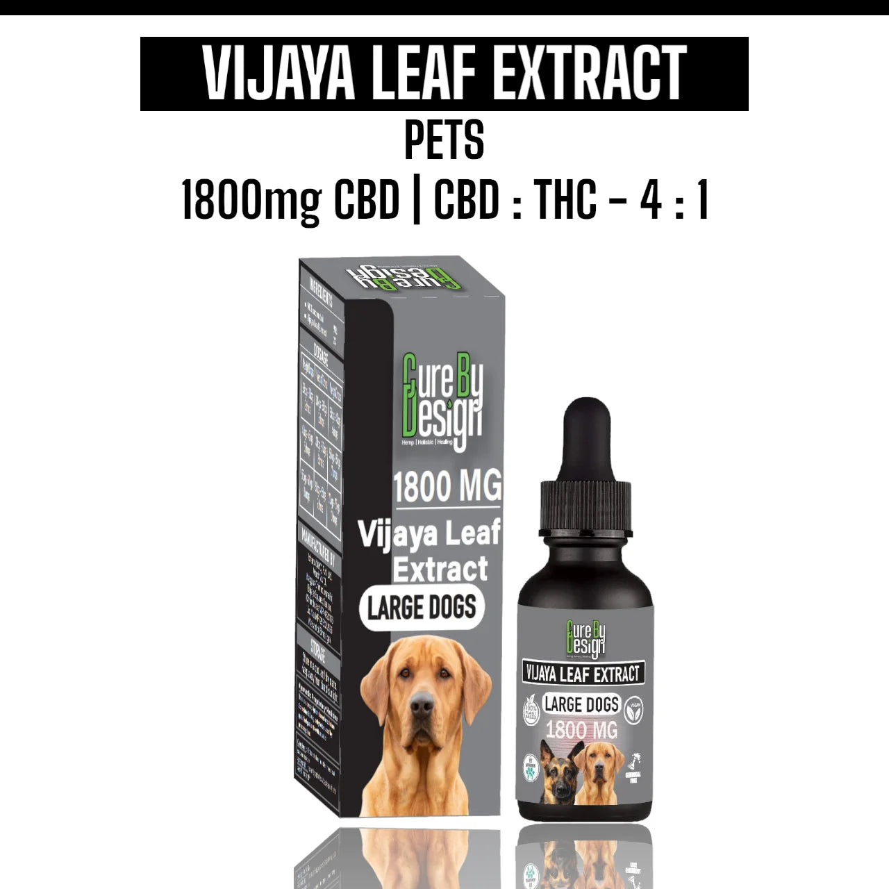 Cure By Design Vijaya For Large Dogs 1800mg Full Spectrum CBD