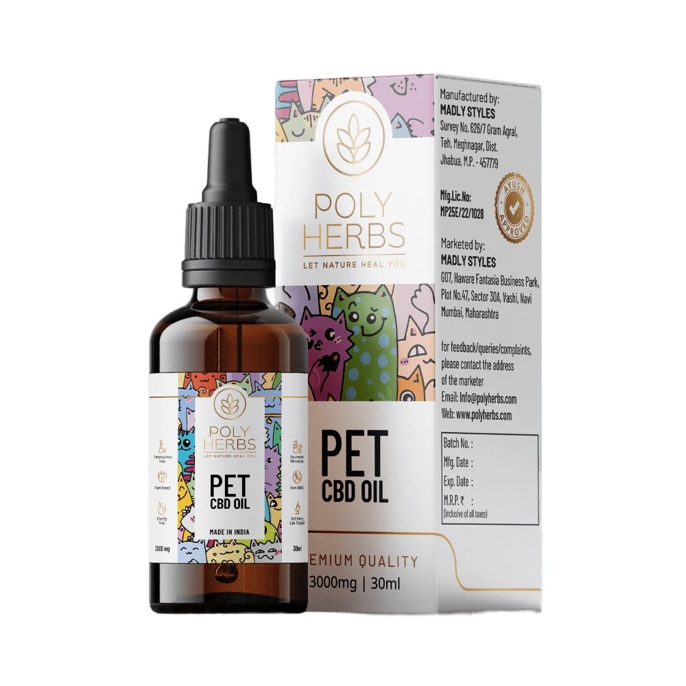 PolyHerbs CBD Oil for Pets 3000mg for Anxiety, Pain, Seizures, Tumor & More