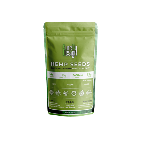 Cure By Design Hemp Seed Toasted With Pink Salt 250gm